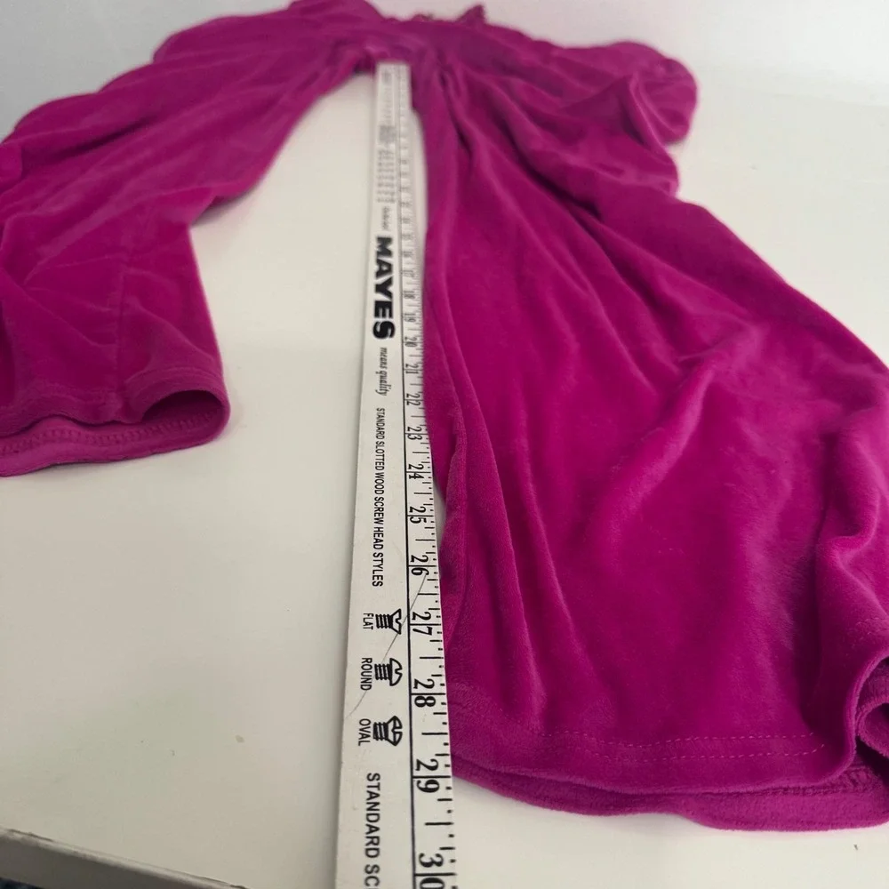 Juicy Couture Magenta Pink Velour Rhinestone Logo Wide‎ Leg Sleepwear Pants XL